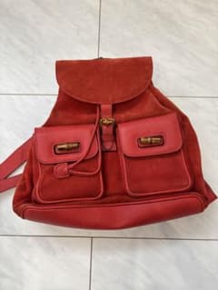 GUCCI レッド スエード バックパック GUCCI レッド スエード バックパック - メルカリ