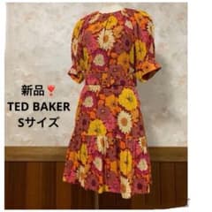 ち*こ様 Ted Baker ワンピース 新品❣️ TED BAKER 花柄ベルト付きワンピース（S） 定価33,000円