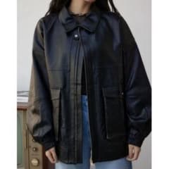 AZUL BY MOUSSY フェイクレザーオーバーブルゾンのサムネイル