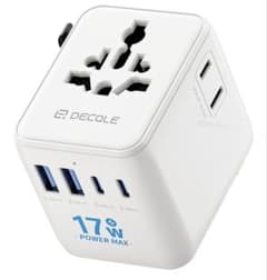 DECOLE 全世界対応変換プラグ 17W急速充電器 海外旅行のサムネイル