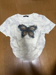 蝶刺繍 半袖Tシャツのサムネイル