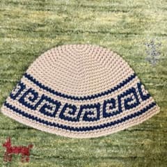 クラッシャーハット　クロシェハット　ハンドメイド　Lサイズのサムネイル