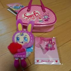 Mezzo Piano エナメルボストン風ポーチ　アクリルカラビナ　ハートだっこ