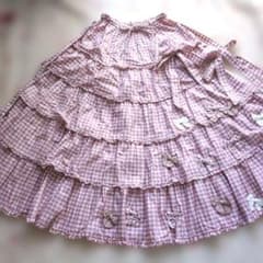 新品 ピンクハウス♥ギンガムチェック柄リボンいっぱいの段々スカート 新品 ピンクハウス♥ギンガムチェック柄リボンいっぱいの段々スカート