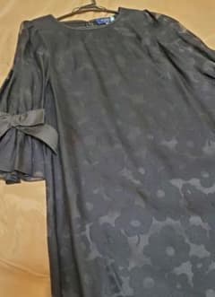 エムズグレイシー リボン付きブラック長袖ワンピース　42 お値下げしました！エムズグレイシー♡ リボン付きワンピース ブラック