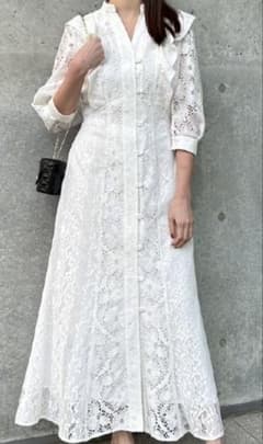 SNIDEL レース ロングワンピース ホワイトのサムネイル