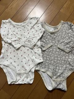 ベビー肌着 ロンパース 2枚セット 花柄　長袖のサムネイル