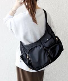 SHIPS any: 9ポケット 2WAY ショルダー バッグ　ブラックのサムネイル