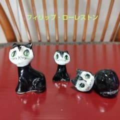 フィリップローレストンの動物フィギュア　可愛らしい猫３匹セット、ビンテージ作品 フィリップローレストンの動物フィギュア 可愛らしい猫3匹セット
