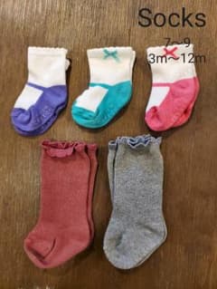 女の子　 ベビー 靴下 ソックス　7　8　9cm　3m ～12m ５枚セットのサムネイル