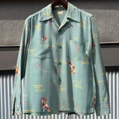 40s 総柄レーヨンシャツ ビンテージのサムネイル