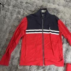 NAUTICA ジップアップ M 赤/ネイビーのサムネイル