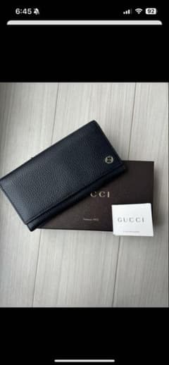 GUCCI ブラックレザー 長財布のサムネイル