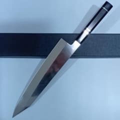 ステン本焼V金10号切付牛刀包丁27cm片刃 鏡面 黒水牛黒檀八角柄 ステン本焼V金10号切付牛刀包丁27cm片刃 鏡面 黒水牛黒檀八角柄 - メルカリ
