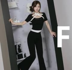 Darich ダーリッチ ホルターリボンロゴニットセットアップ BLK F