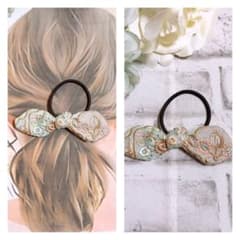 Thumbnail of インド刺繍リボン　インド刺繍　ヘアゴム　うさみみ　ハンドメイド　NO4101