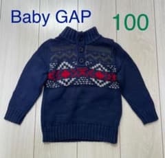Baby GAP ノルディック柄 紺ニット100のサムネイル
