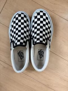 VANS スリッポン チェッカーフラッグ キッズ　22センチのサムネイル