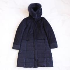DAMA collection カシミヤ切り替えダウンコート ネイビー ファー DAMA collection カシミヤ切り替えダウンコート ネイビー ファー