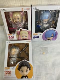 [新品未開封] ねんどろいど　ナツキ・スバル& レム & ベアトリス +オマケ
