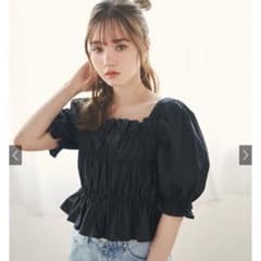 【グレイル】　スクエアネックシャーリングショートトップスのサムネイル