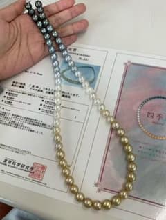 yuka様ご確認用　真珠グラデーションネックレス　9.5-9.9mmのサムネイル