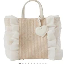 ダイアナ　大胆にフリルをあしらった♪主役級ミニトートBAG　ホワイト　（大） ダイアナ 大胆にフリルをあしらった♪主役級ミニトートBAG ホワイト