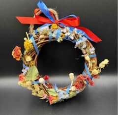 オレンジバラとブルーリボンが映えるミニハーフリース (15cm)のサムネイル