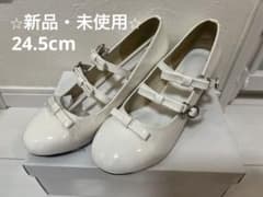 DearMyLoveRoseリボンパンプスホワイト24.5cm新品未使用美品のサムネイル