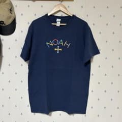 NOAH Tシャツ ネイビー 刺繍 Lサイズ - メルカリ