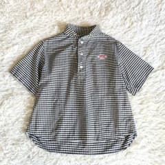 DANTON ダントン 丸襟プルオーバーシャツ ギンガムチェック 黒 34