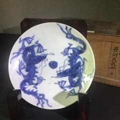 藍呉須　龍紋中皿5枚　清朝期　共箱 藍呉須 龍紋中皿5枚 清朝期 共箱 - メルカリ