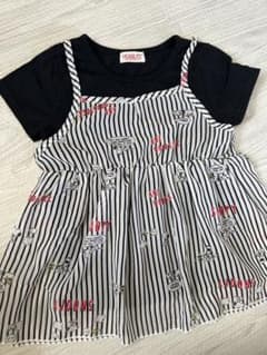 PEANUTS スヌーピー 重ね着風 Tシャツ ストライプのサムネイル