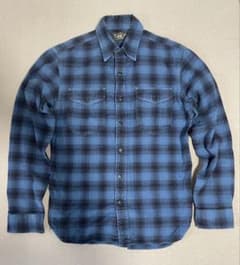 RRL ダブルアールエル チェックシャツ ブルー 長袖 - メルカリ