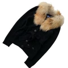 美品 バーバリーブルーレーベル フォックスファー ニット カーディガン