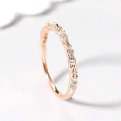 ☆新品未使用☆ピンクゴールド ツイストラブリバー キラキラ リング