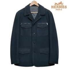 ヒロさん 255万 エルメス バッファローヌバック レザージャケット 灰紺 ヒロさん様専用 255万 エルメス バッファローヌバック レザー