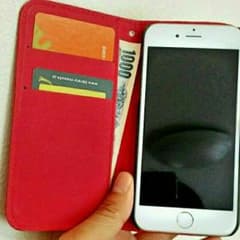iPhone6手帳タイプ★スタンド機能★カバー★ストラップ付★レッドのサムネイル