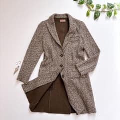 FALCONERI ファルコネーリ ニットチェスターコート ヘリンボーン S