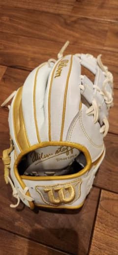 Wilson 軟式グローブ　86型　オーダー　ホワイト/ゴールド Wilson 軟式オーダーグローブ 86型 ホワイト ロイヤルブルー