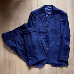 DORMEUIL社製生地 ネイビー シャドーストライプ 3Bスーツ セットアップ DORMEUIL社製生地 ネイビー シャドーストライプ 3Bスーツ セットアップ