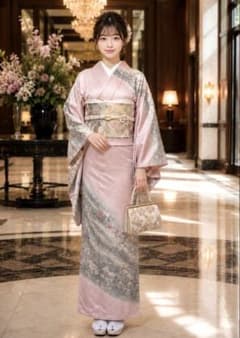 美品✨訪問着フルセット 裄66 薄藤色 刺繍花模様 正絹 美品✨訪問着フルセット 裄66 薄藤色 刺繍花模様 正絹 - メルカリ