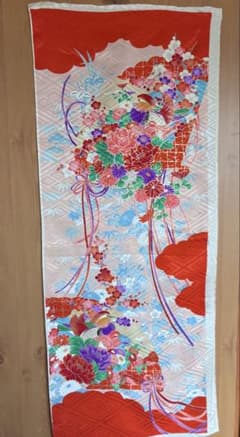 友禅染 正絹 鴛鴦に牡丹・菊
