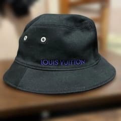 LOUIS VUITTON バケットハット 黒 紫 リバーシブルのサムネイル