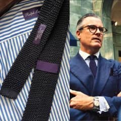 美品 Ralph Lauren Purple Label 伊製 シルクニットタイ - メルカリ