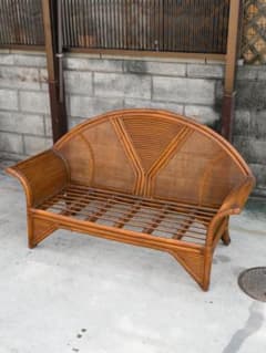 70-80s ヴィンテージ ラタンチェア/ベンチ ソファ 藤家具 モダン
