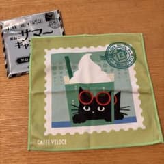 カフェベローチェ40周年記念サマーキャンペーン 黒ねこハンドタオル グリーン2のサムネイル
