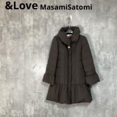 &Love】 ボリュームネックダウンコート 装飾ボタン レース パール M 