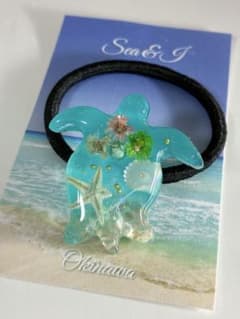 ヘアゴム レジン海カメアートのサムネイル