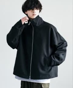 黒スタンドカラージップブルゾンのサムネイル